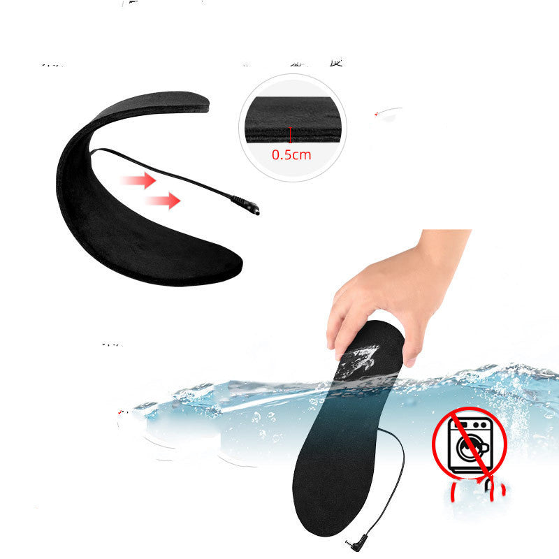USB Warmed Insole Feet Warmer Rechargeable Heating Washable Size